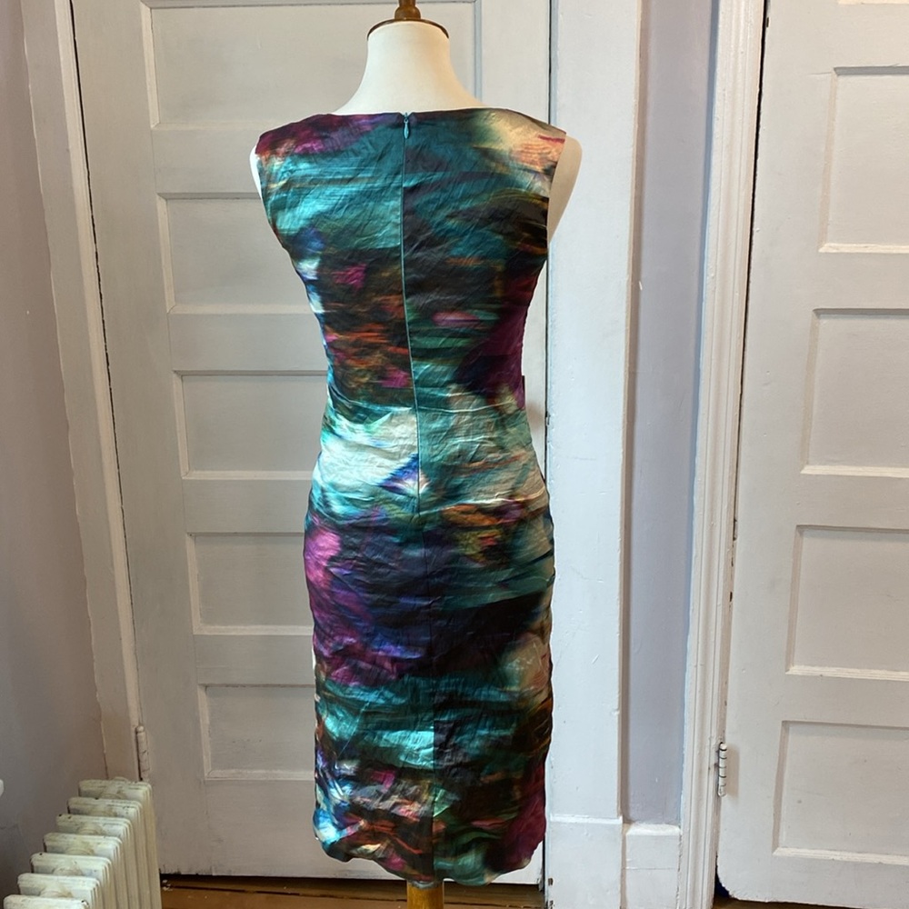 Nicole Miller Motion Blur Metallic Midi Dress, Size 2 - Picture 5 of 17